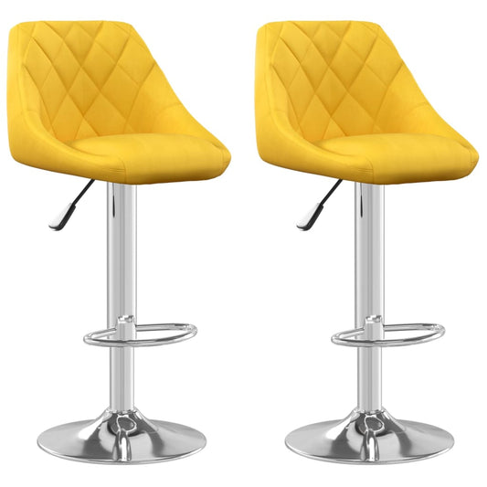 Taburete De Cocina 2 Unidades Terciopelo Amarillo Mostaza_0