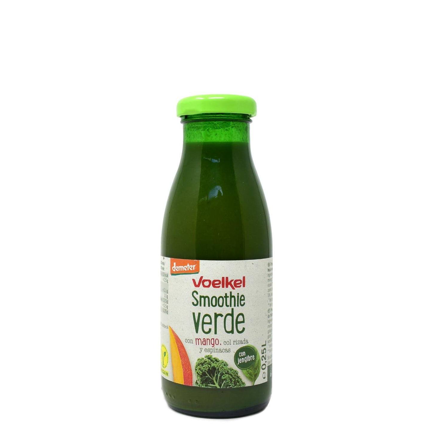 Smoothie verde de Mango , Kale y Espinacas Voelkel 250ml