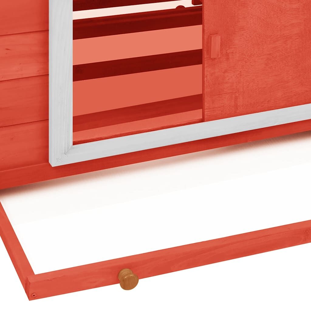 Vidaxl Gallinero Madera Maciza De Abeto Rojo Y Blanco 150x96x110 Cm_4