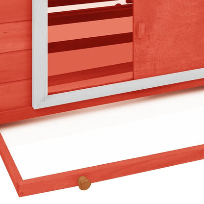 Vidaxl Gallinero Madera Maciza De Abeto Rojo Y Blanco 150x96x110 Cm_4