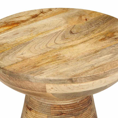 Mesa Auxiliar Madera Maciza De Mango Ø37x45 Cm_3