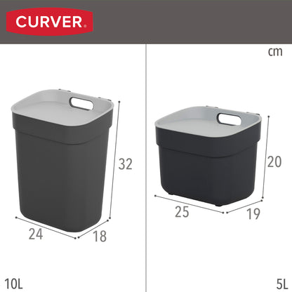 Curver Pack 4 Cubos De Reciclaje Ready To Collect (30l + 20l + 10l + 5l) Gris_4