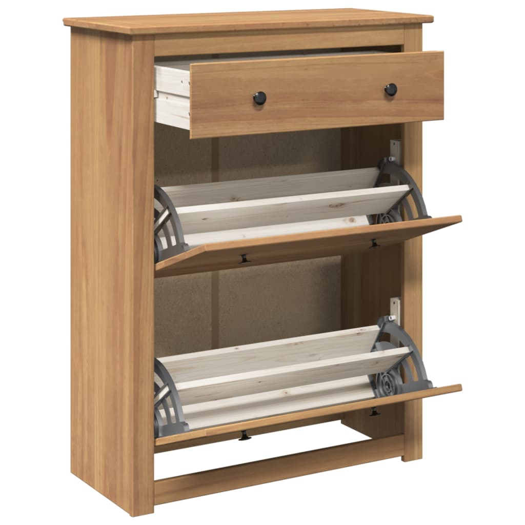 Mueble Zapatero Panama Madera Maciza De Pino 80x35x105 Cm / Vetonek_5
