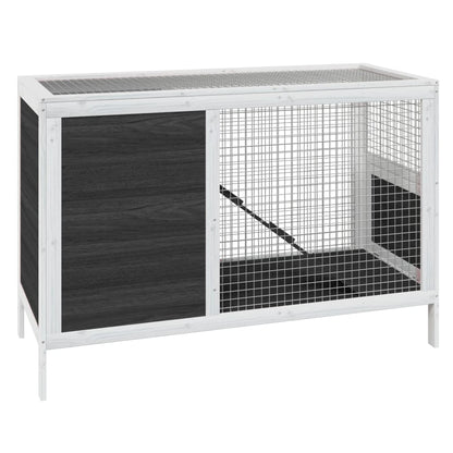 Vidaxl Conejera De Madera Maciza De Pino Gris 103x44x69,5 Cm_0