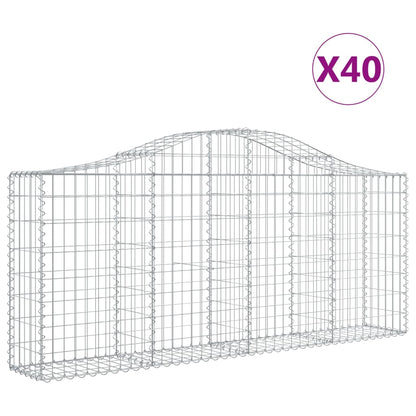 Cestas De Gaviones 40 Uds Forma De Arco Hierro 200x30x80/100 Cm_0