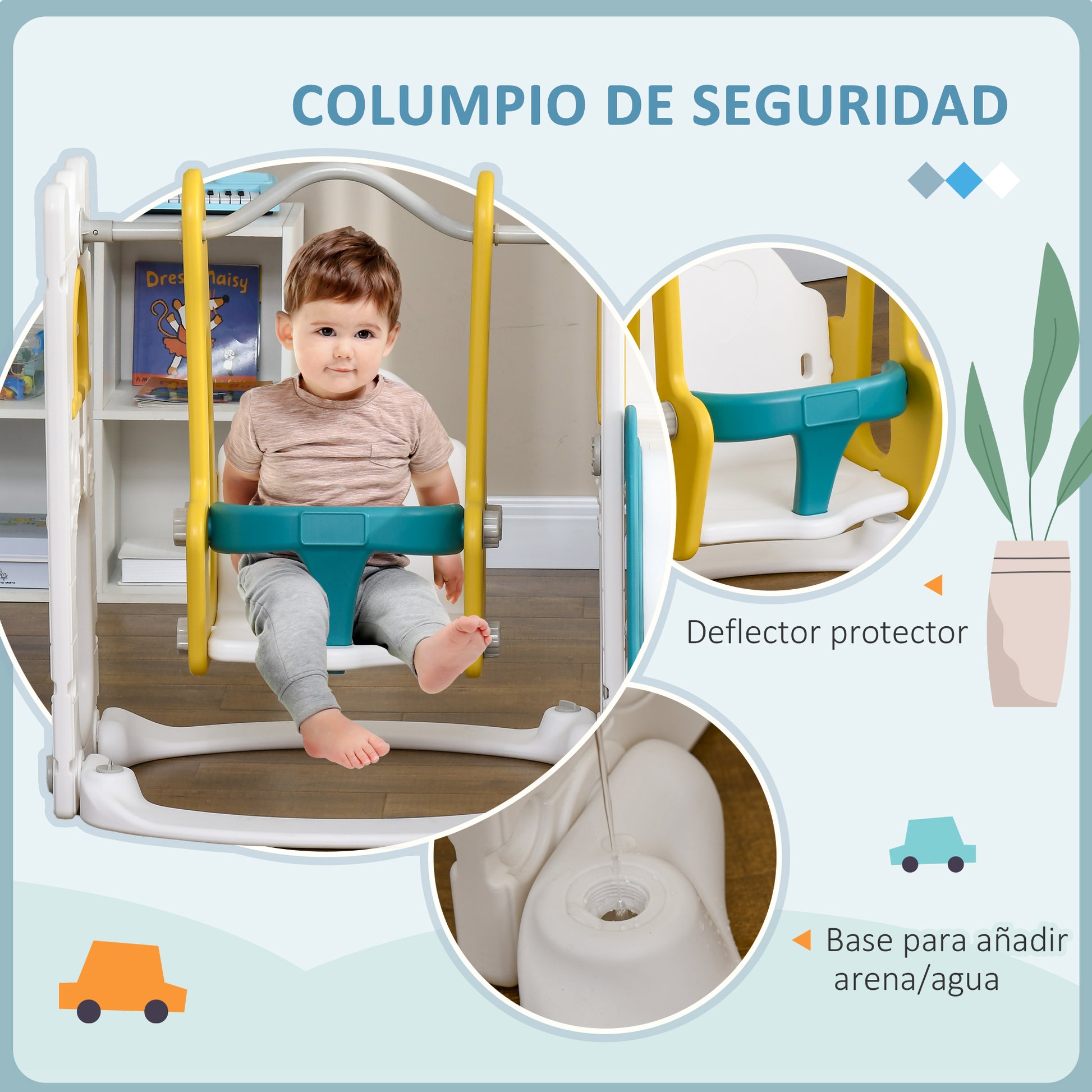 Aiyaplay Tobogán Infantil 6 En 1 Con Columpio Y Tobogán Multicolor_5