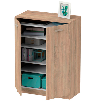 Armario Dormitorio, Multiusos, Baño, Mueble Cocina, Zapatero 2 Puertas 5 Estantes101x74x36 Cm, Briebe, Nova, Madera