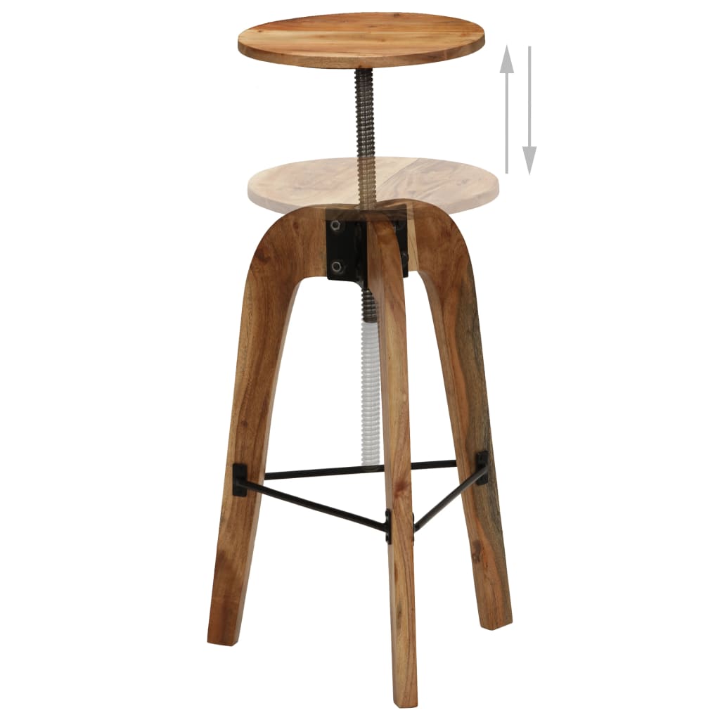 Taburetes De Cocina 2 Unidades Madera Maciza De Acacia_4