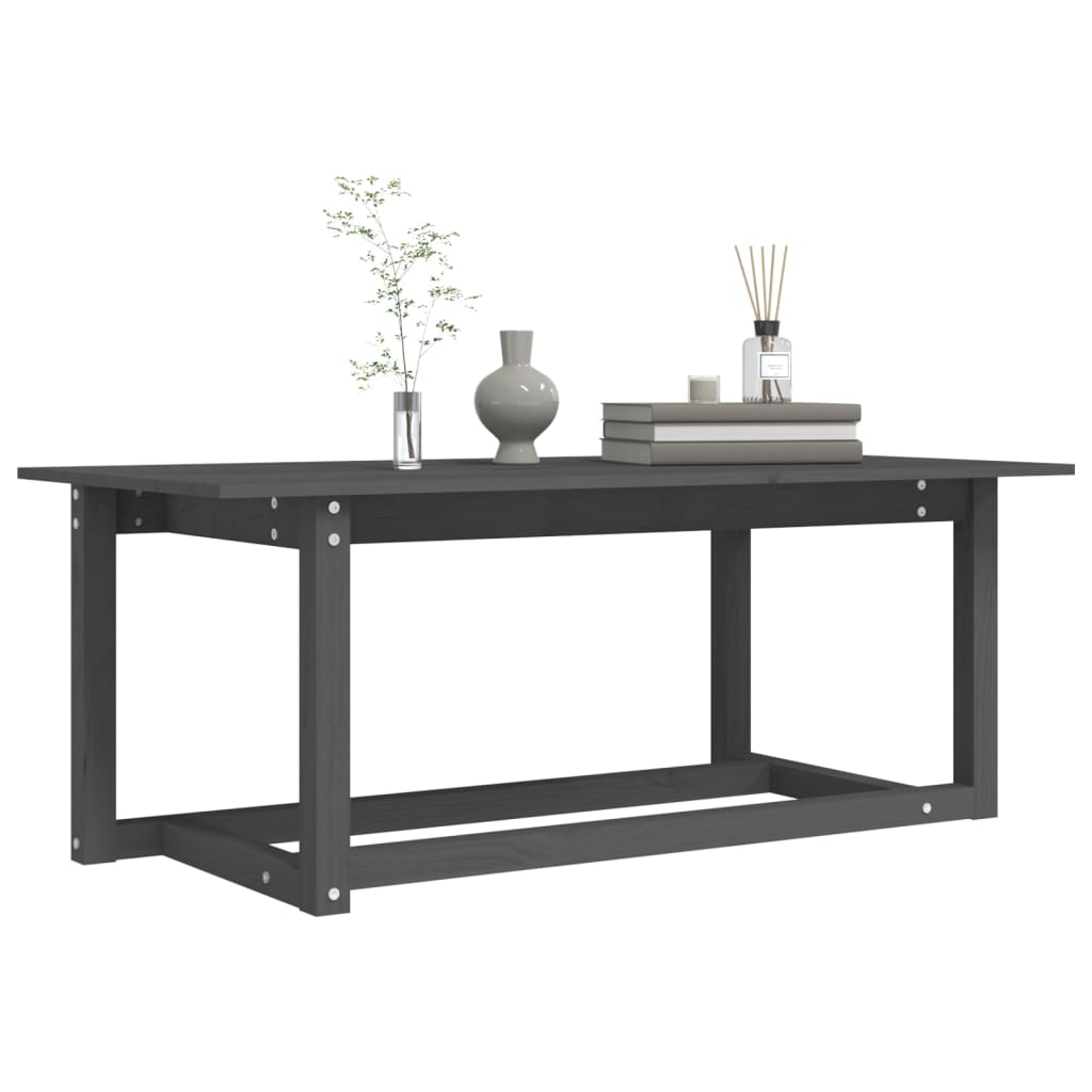 Mesa De Centro De Madera Maciza De Pino Gris 110x55x45 Cm_4