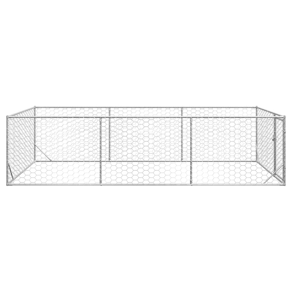 Caseta Para Perros De Exterior Con Puerta 2x4x1 M De Acero Galvanizado_3