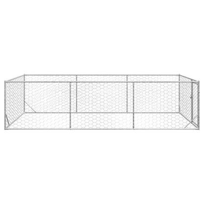 Caseta Para Perros De Exterior Con Puerta 2x4x1 M De Acero Galvanizado_3