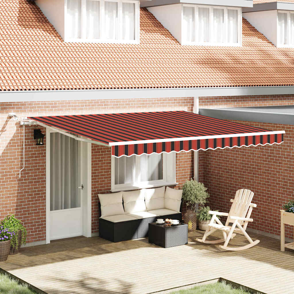 Toldo Retráctil Naranja Y Marrón 400 X 350 Cm Poliéster_1