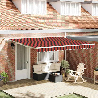 Toldo Retráctil Naranja Y Marrón 400 X 300 Cm Poliéster_1