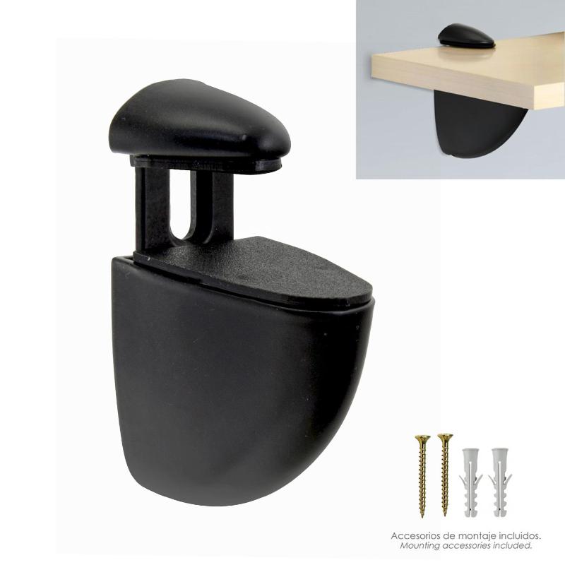 Soporte Pelicano Regulable Para Estante 1 / 20 Mm. Negro (1 Pieza)_0