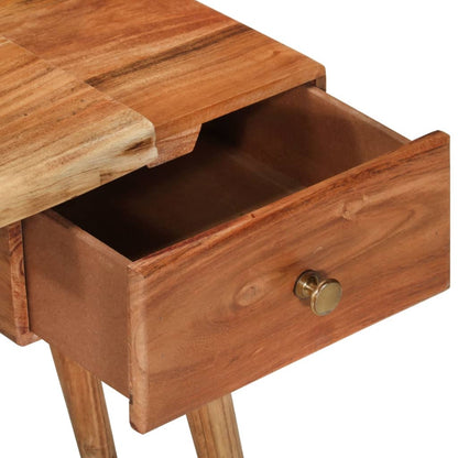 Mesita De Noche De Madera Maciza De Acacia 45x32x55 Cm_2