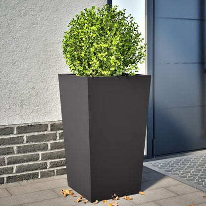 Jardineras 2 Uds Acero Negro 45x45x75 Cm_1