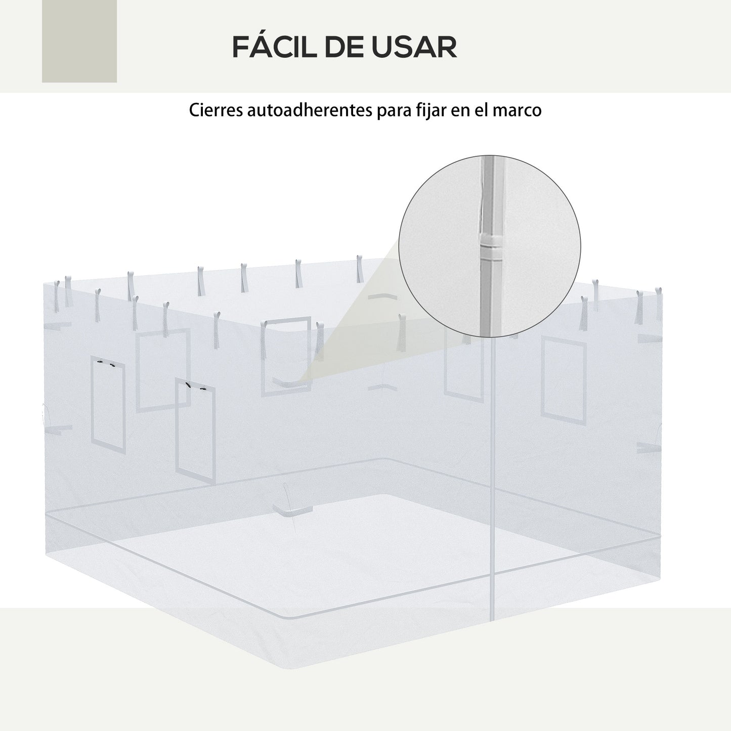 Outsunny 4 Paredes Laterales Para Carpa 300x195 Cm Con 6 Ventanas Puerta_5