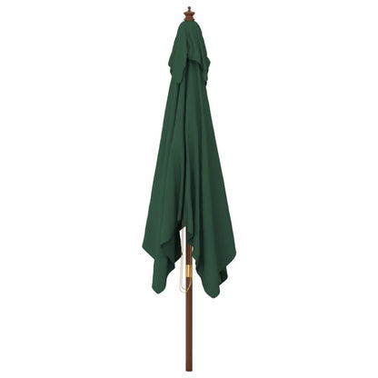 Vidaxl Sombrilla De Jardín Con Poste De Madera Verde 300x300x273 Cm_3
