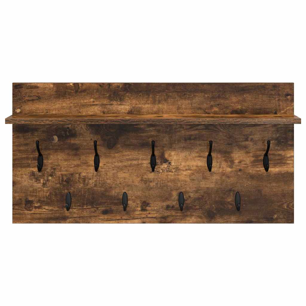 Perchero De Pared Con Estante Roble Ahumado 80 X 40 X 12 Cm_4