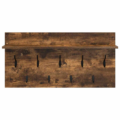 Perchero De Pared Con Estante Roble Ahumado 80 X 40 X 12 Cm_4