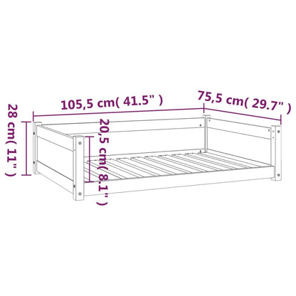 Vidaxl Cama Para Perros Madera Maciza De Pino Blanco 105,5x75,5x28 Cm_2