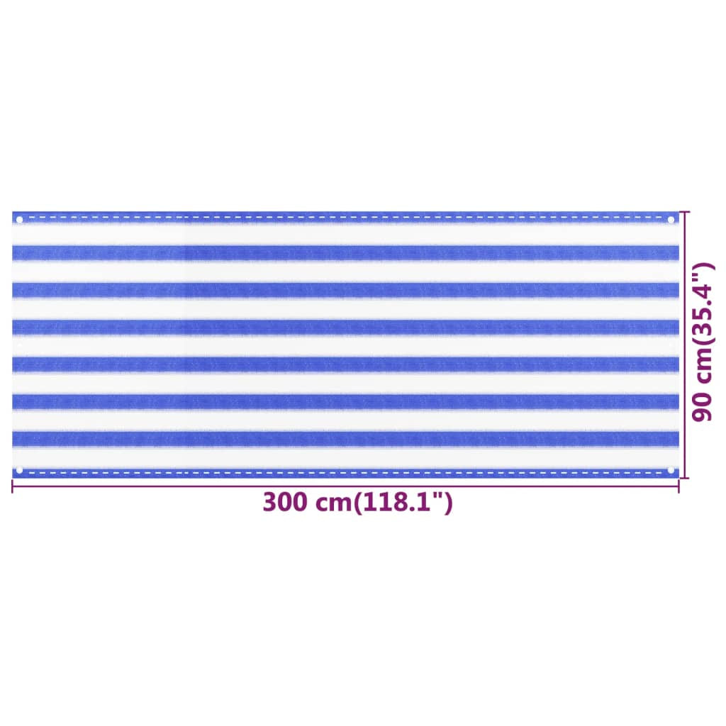 Vidaxl Toldo Para Balcón Hdpe Amarillo Y Blanco 90x300 Cm_2