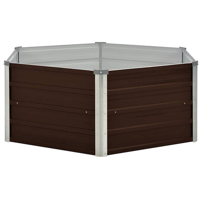 Mesa De Cultivo De Acero Galvanizado Marrón 129x129x45 Cm_2