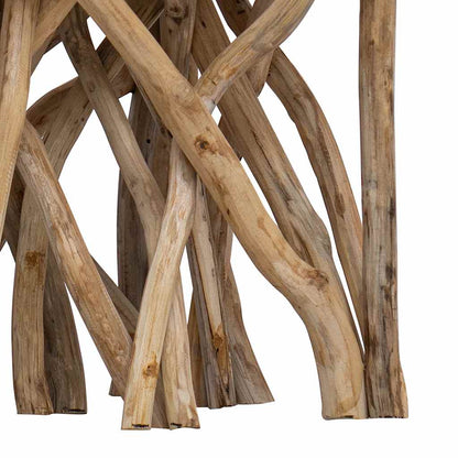 Mesa De Centro De Troncos Madera Reciclada Mixta 40x40x40 Cm_2