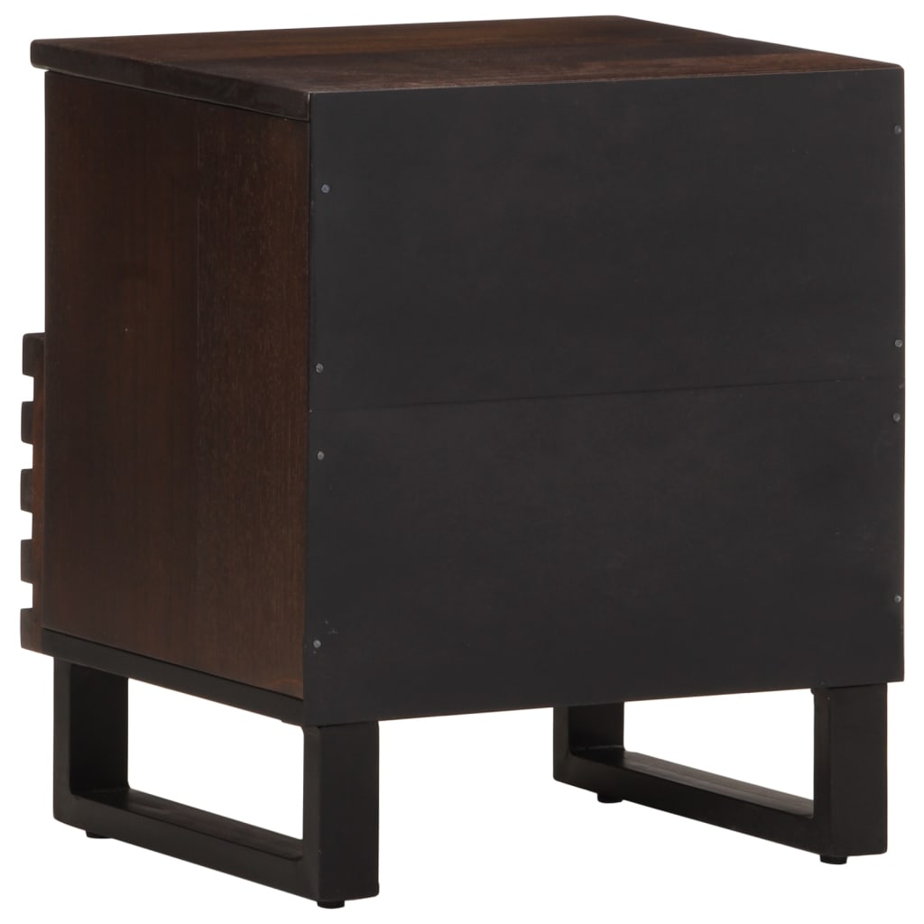 Mesita De Noche De Madera Maciza De Mango 40x34x46 Cm_3