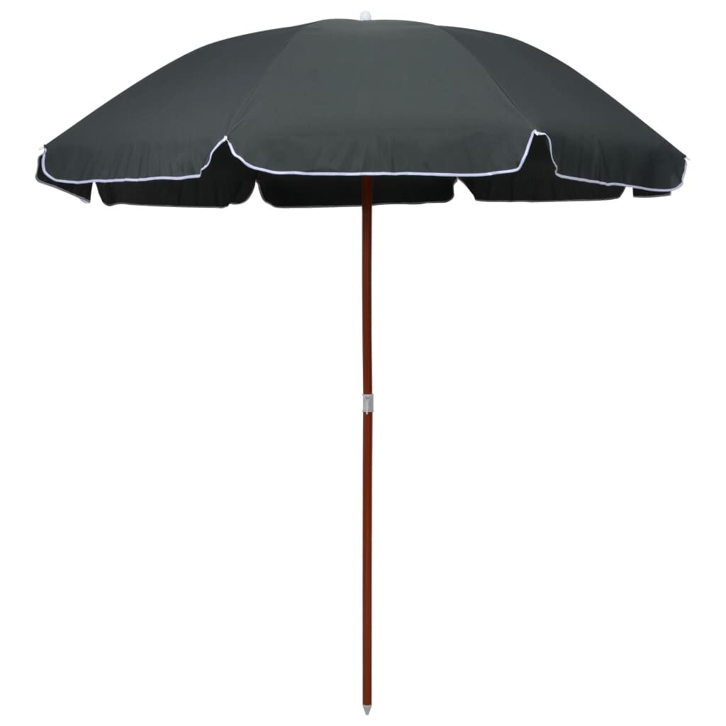 Vidaxl Sombrilla Con Palo De Acero Gris Antracita 240 Cm_0