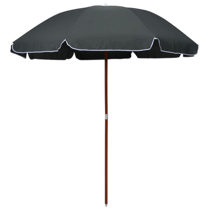 Vidaxl Sombrilla Con Palo De Acero Gris Antracita 240 Cm_0