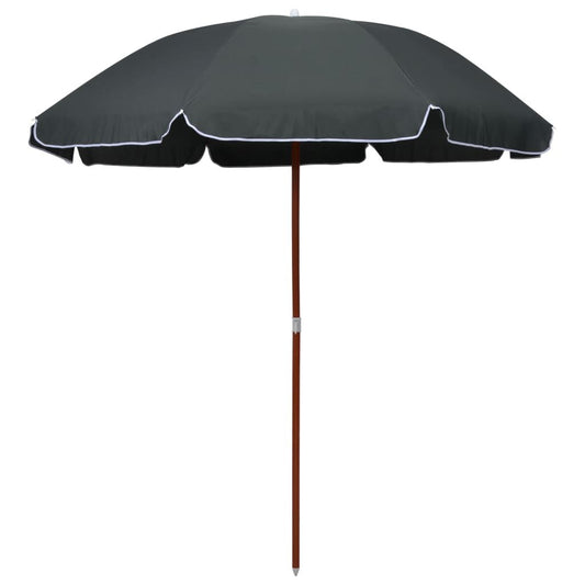 Vidaxl Sombrilla Con Palo De Acero Gris Antracita 240 Cm_0