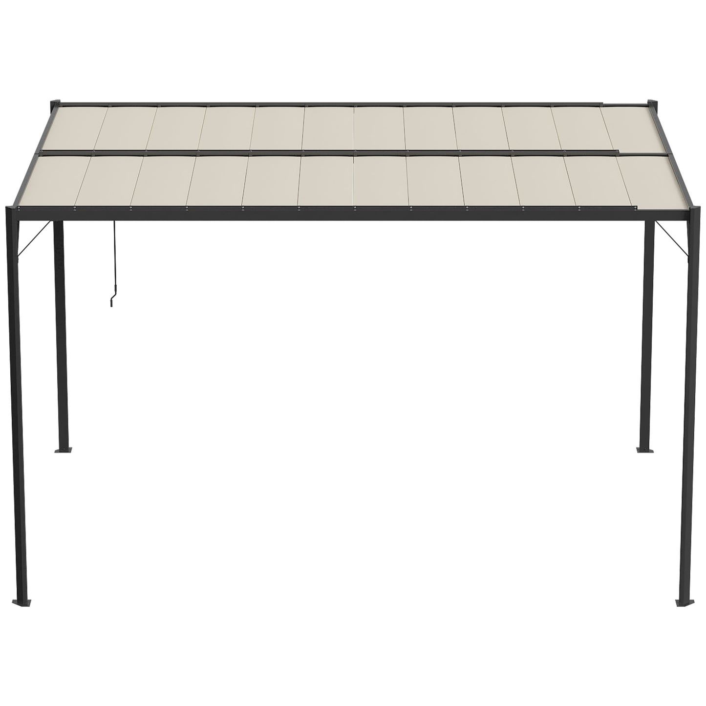 Outsunny Pérgola De Jardín 3x4 M Con Techo De Lamas Orientables Upf50+ Crema_4