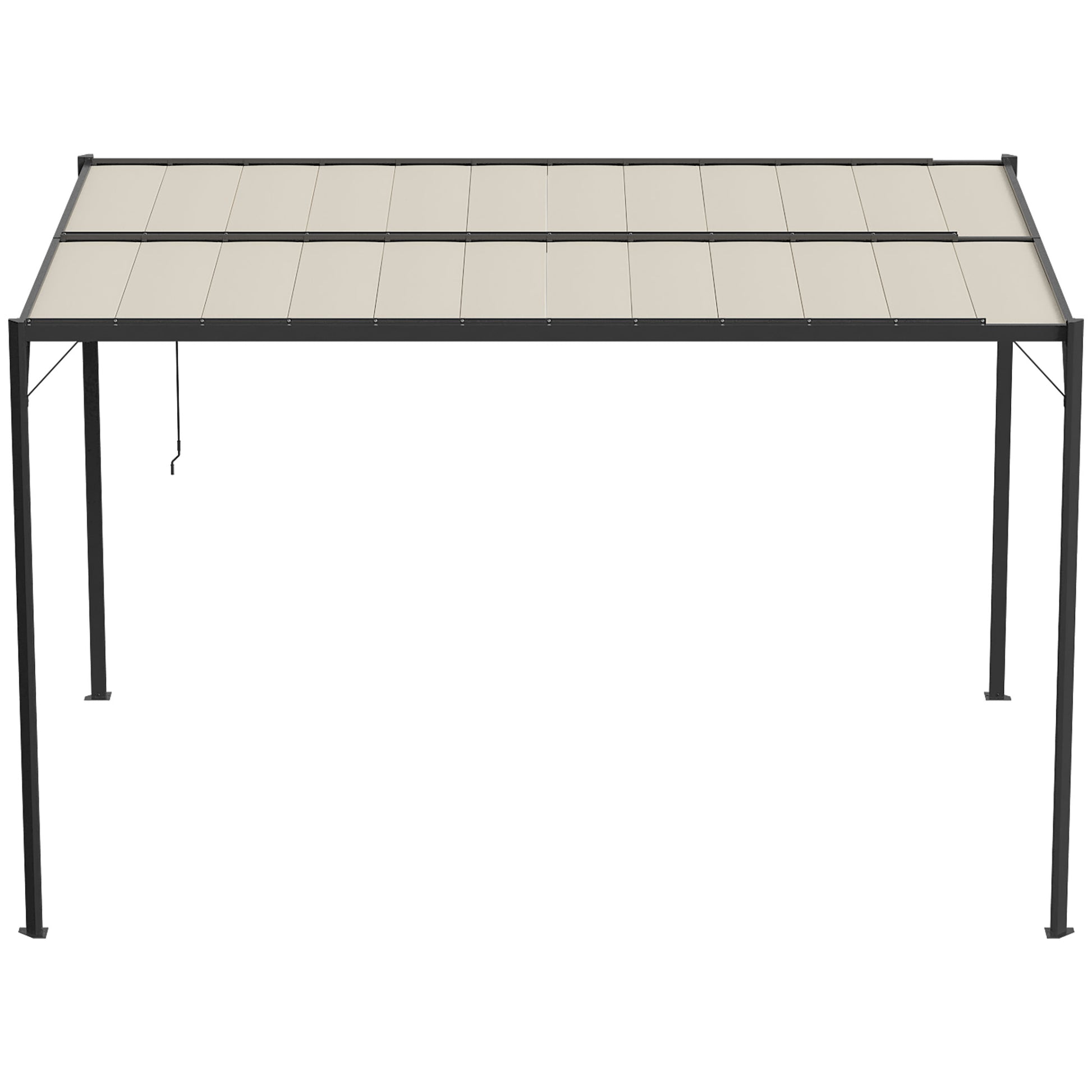 Outsunny Pérgola De Jardín 3x4 M Con Techo De Lamas Orientables Upf50+ Crema_4