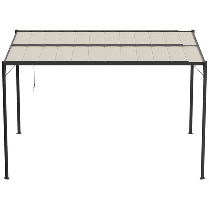 Outsunny Pérgola De Jardín 3x4 M Con Techo De Lamas Orientables Upf50+ Crema_4
