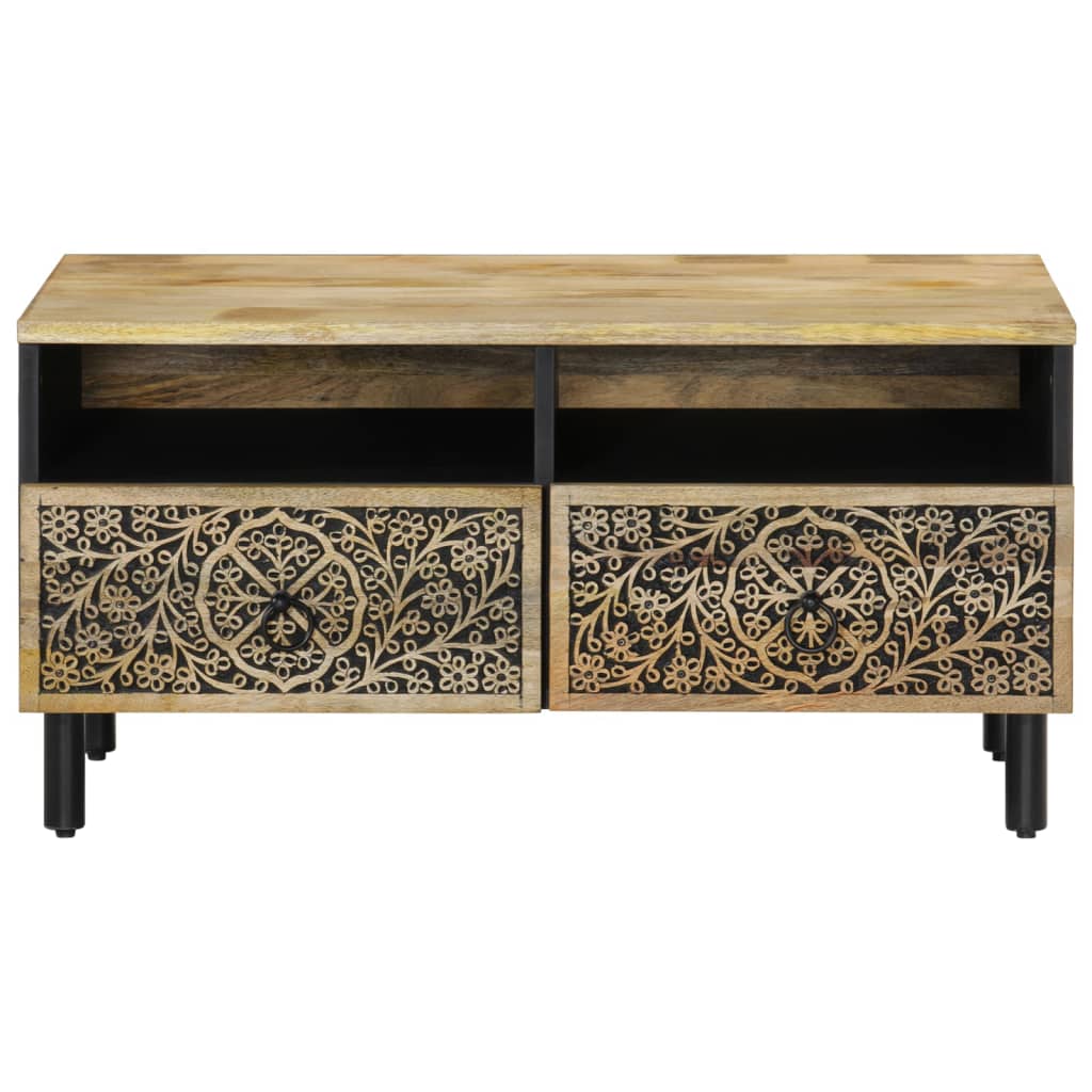 Mesa De Centro De Madera Maciza Mango 80x54x40 Cm_3