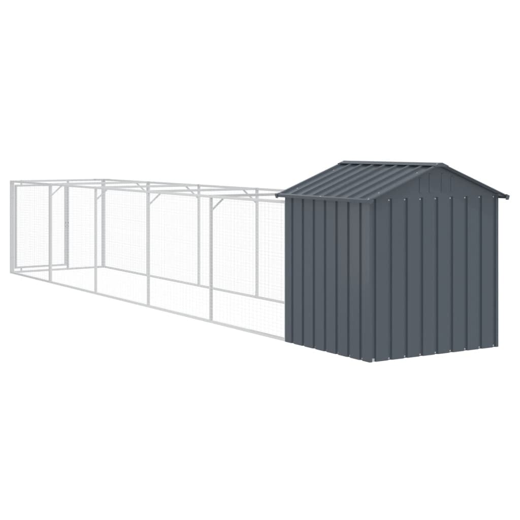 Caseta Perros Con Tejado Acero Galvanizado Gris 117x609x123 Cm_4