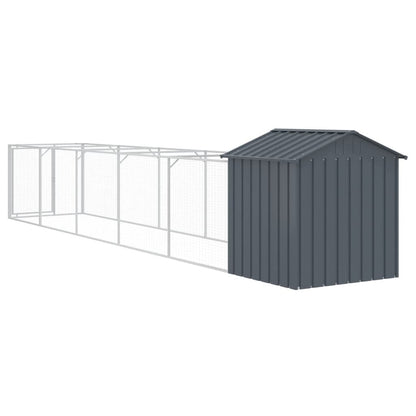 Caseta Perros Con Tejado Acero Galvanizado Gris 117x609x123 Cm_4