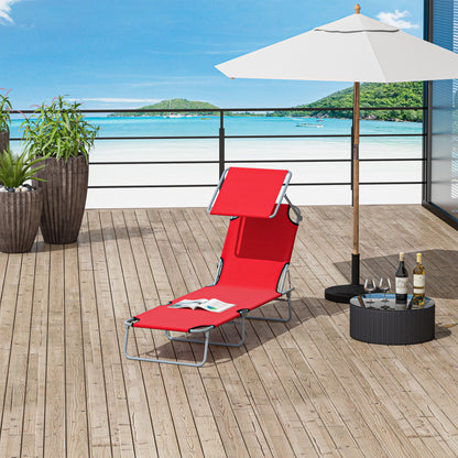 Outsunny Set De Tumbonsa Plegables Con Toldo Desmontable Respaldo Ajustable Rojo_1