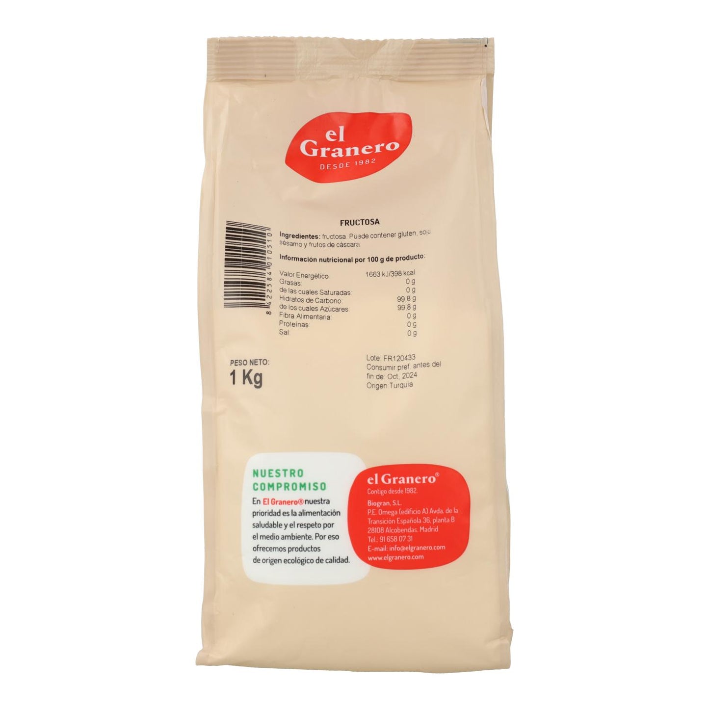 Fructosa El Granero 1 kg