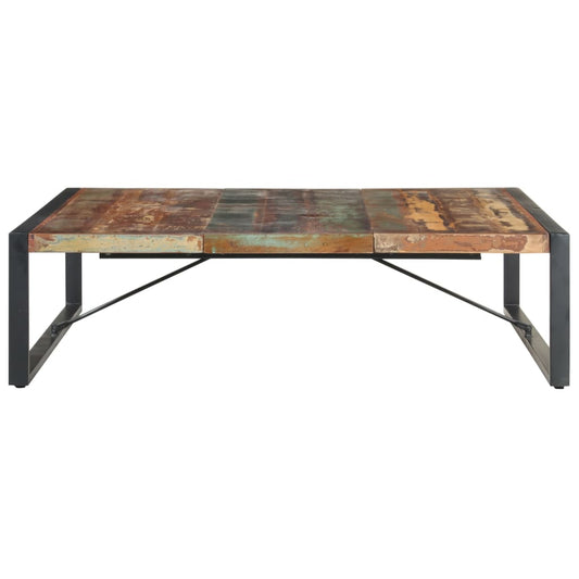 Mesa De Centro Madera Maciza Reciclada 140x140x40 Cm_0