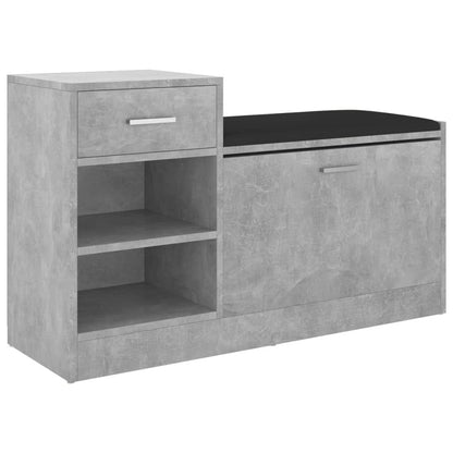 Vidaxl Banco Zapatero Madera De Ingeniería Gris Hormigón 94,5x31x57 Cm_0