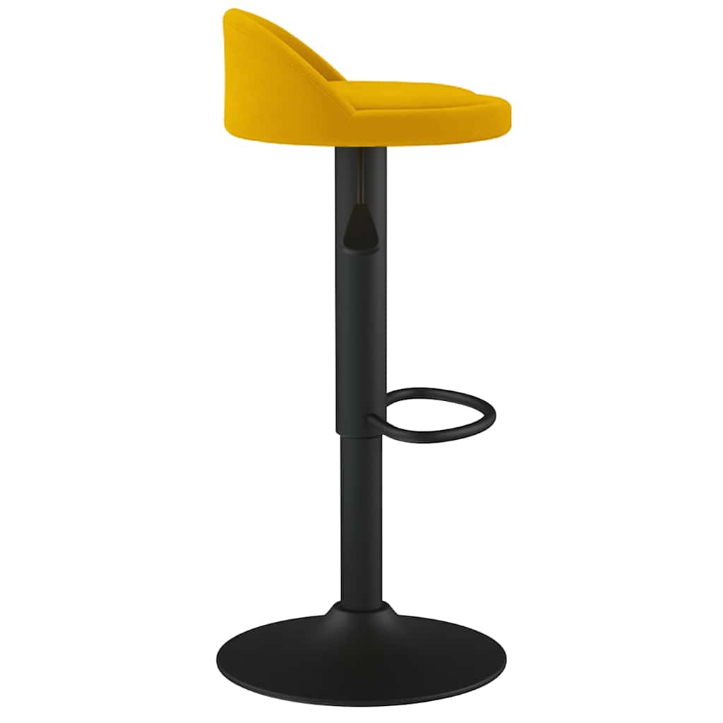 Taburete De Cocina De Terciopelo Amarillo_2
