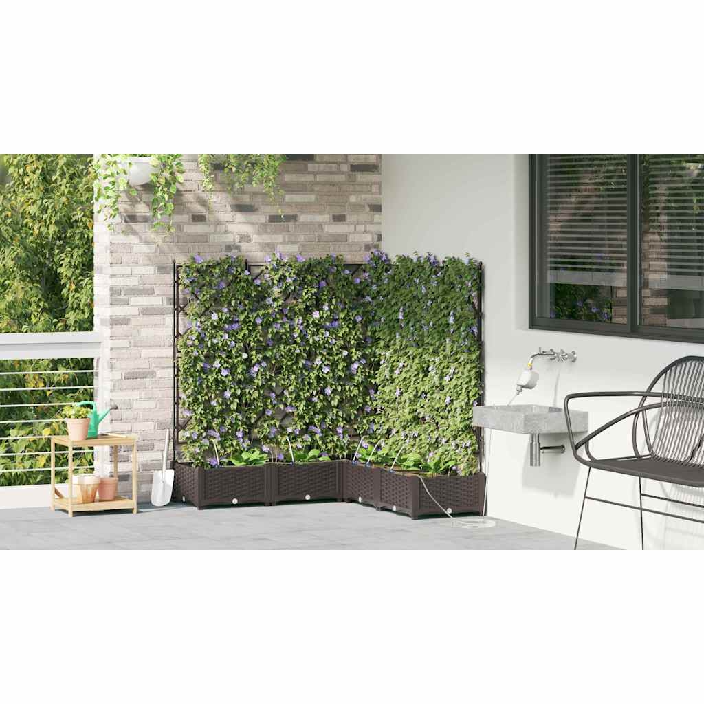 Macetero De Jardín 5 Uds. Marrón 120 X 120 X 126 Cm Pp_3