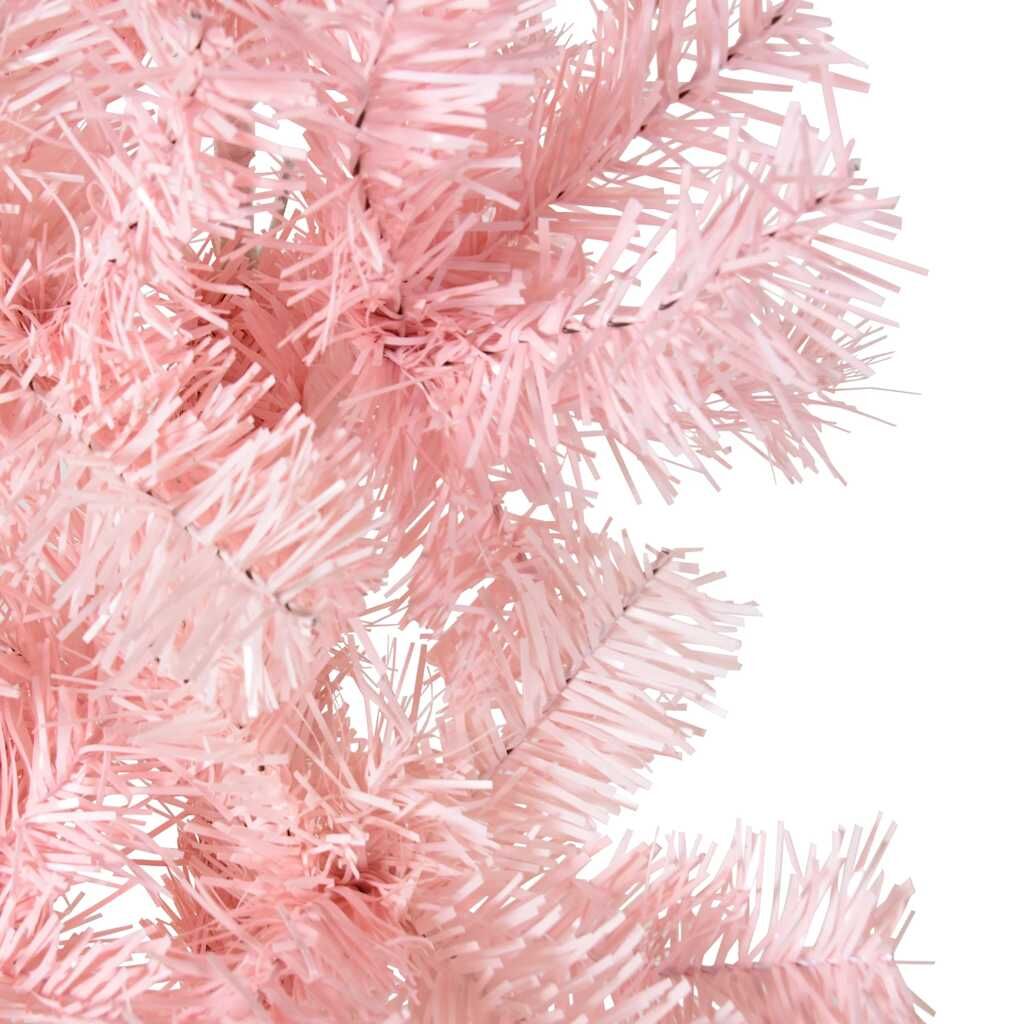 Vidaxl Medio Árbol De Navidad Artificial Con Soporte Rosa 210 Cm_4