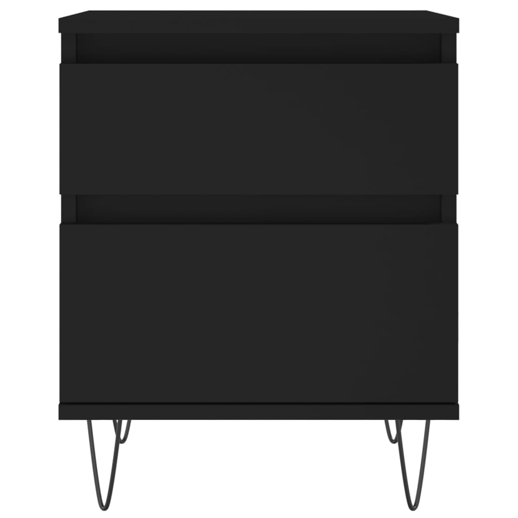 Mesitas De Noche 2 Uds Madera De Ingeniería Negro 40x35x50 Cm_4