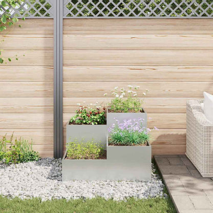Maceta Para Jardín Plateado 100 X 100 X 60 Cm Acero Galvanizado_3