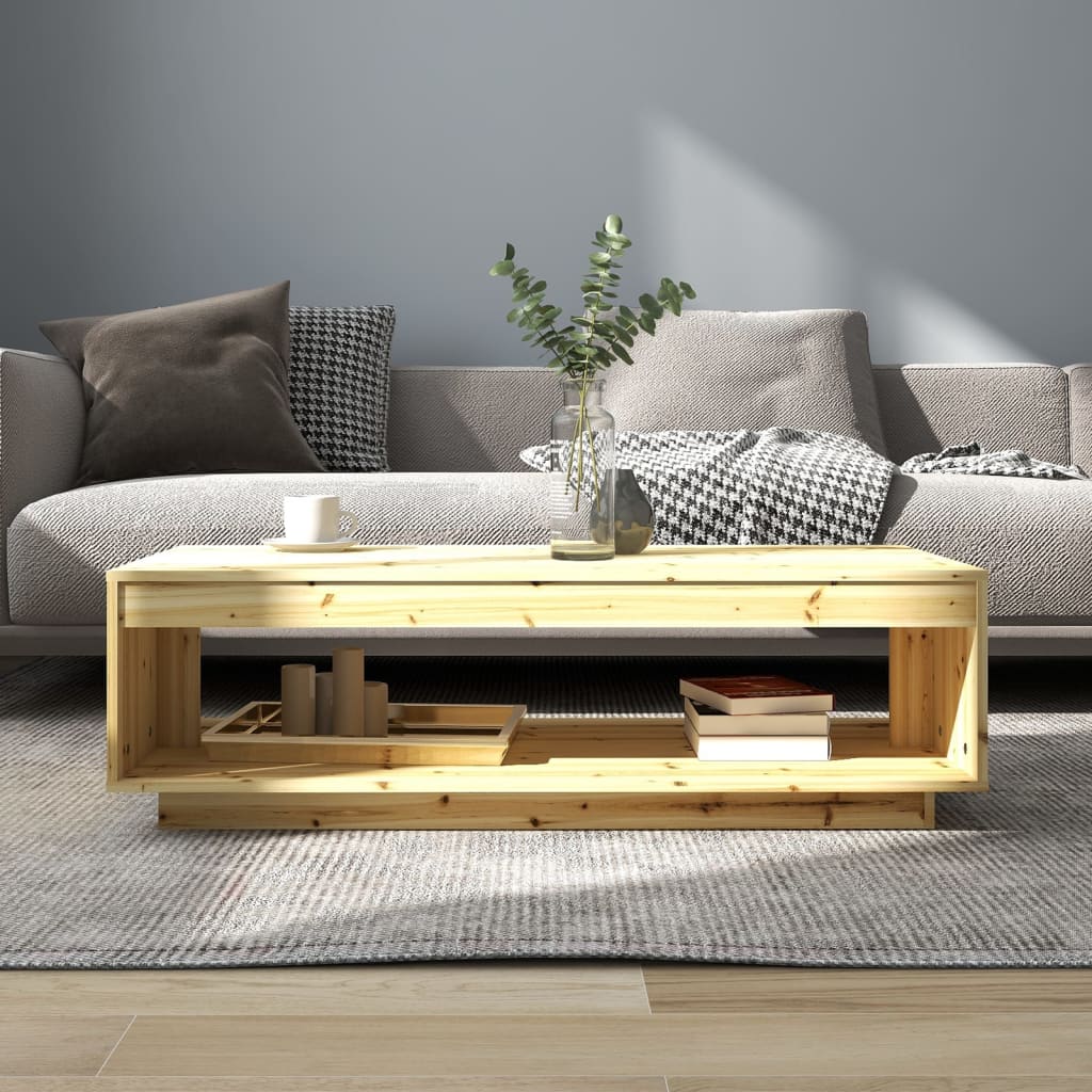 Mesa De Centro De Madera Maciza De Abeto 110x50x33,5 Cm_1