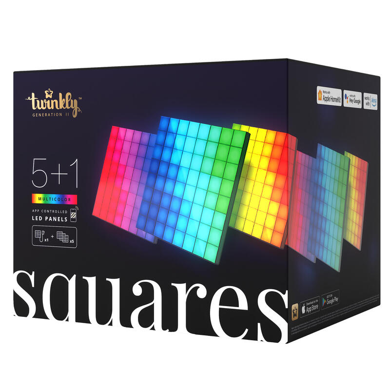 Twinkly Squares Luz De Pared Inteligente Negro Wi-fi/bluetooth_0
