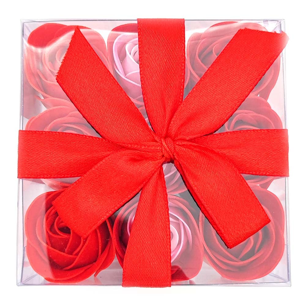 Caja 9 Rosas De Jabón (rojo) - Flores Con Pétalos De Jabón Perfumados - Regalo Original Para Días Especiales_2